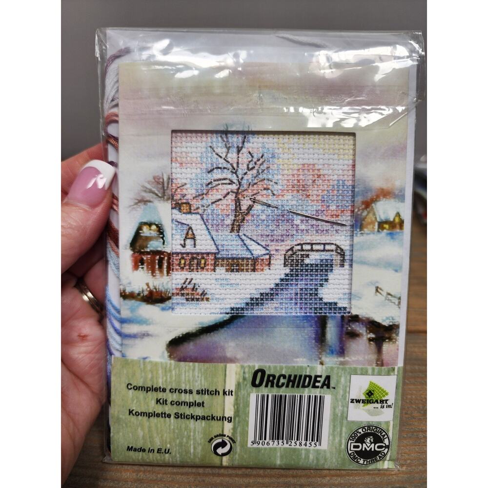 Orchidea Complete cross stitch kit - greetings card Winter landscape 6197 - Picture 4 of 4